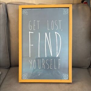 Inspirational Blue Wall Art with Natural Frame